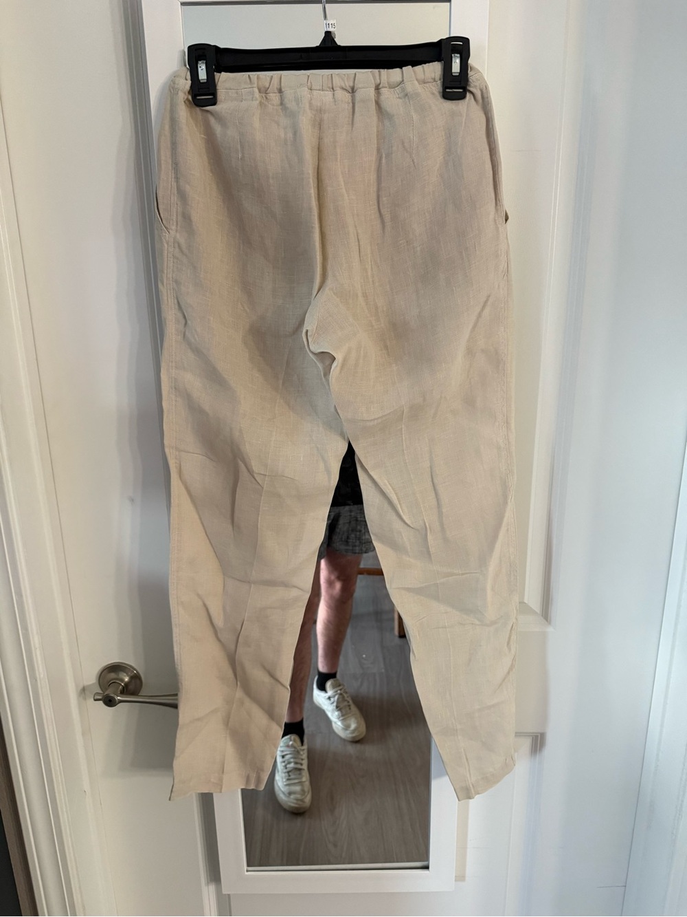 CP Shades Linen Pull On Pants Drawstring Elastic Waist Beige - Picture 4 of 4